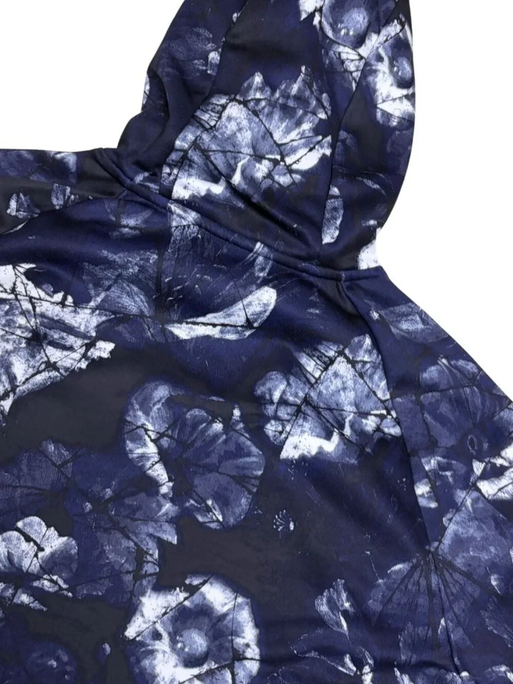 NIKE THERMAFIT Hoodie Blue Floral Activewear Workout Sweater Mens Medium
